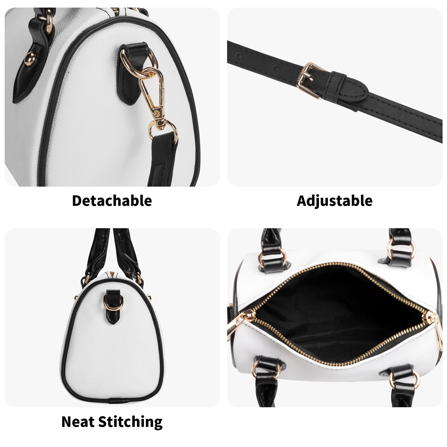 Stylische Bentje Sylt-Schultertasche für Damen - Kompakte 20x12x16 cm Handtasche in Beige oder Schwarz - VEGAN