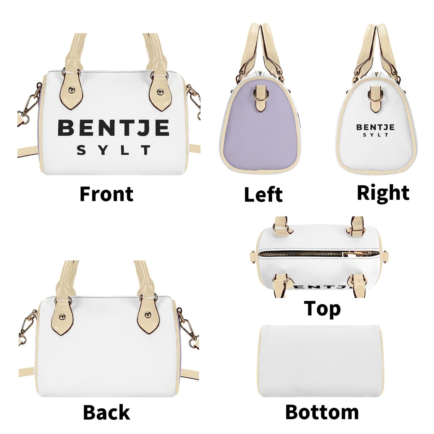 Stylische Bentje Sylt-Schultertasche für Damen - Kompakte 20x12x16 cm Handtasche in Beige oder Schwarz - VEGAN