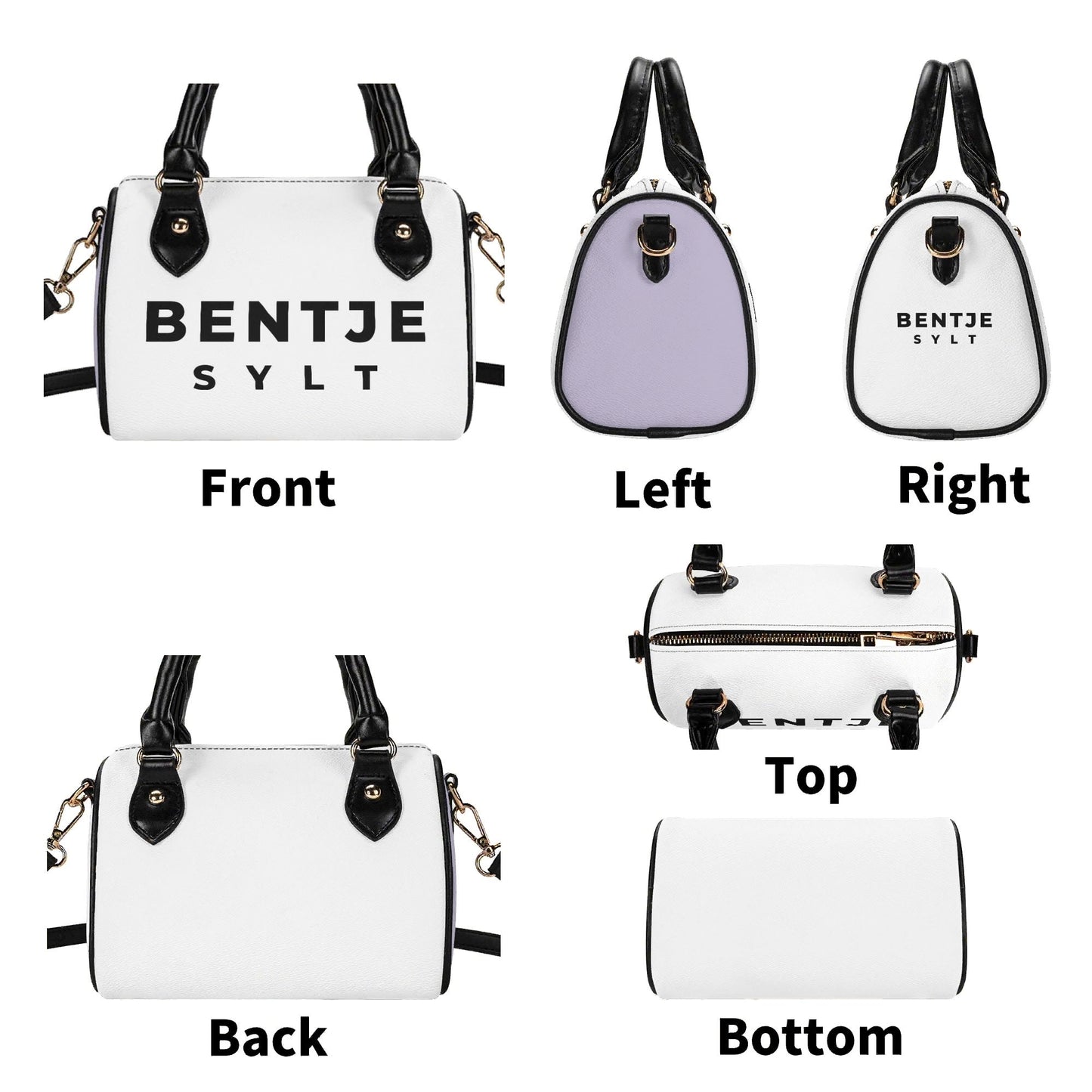 Stylische Bentje Sylt-Schultertasche für Damen - Kompakte 20x12x16 cm Handtasche in Beige oder Schwarz - VEGAN