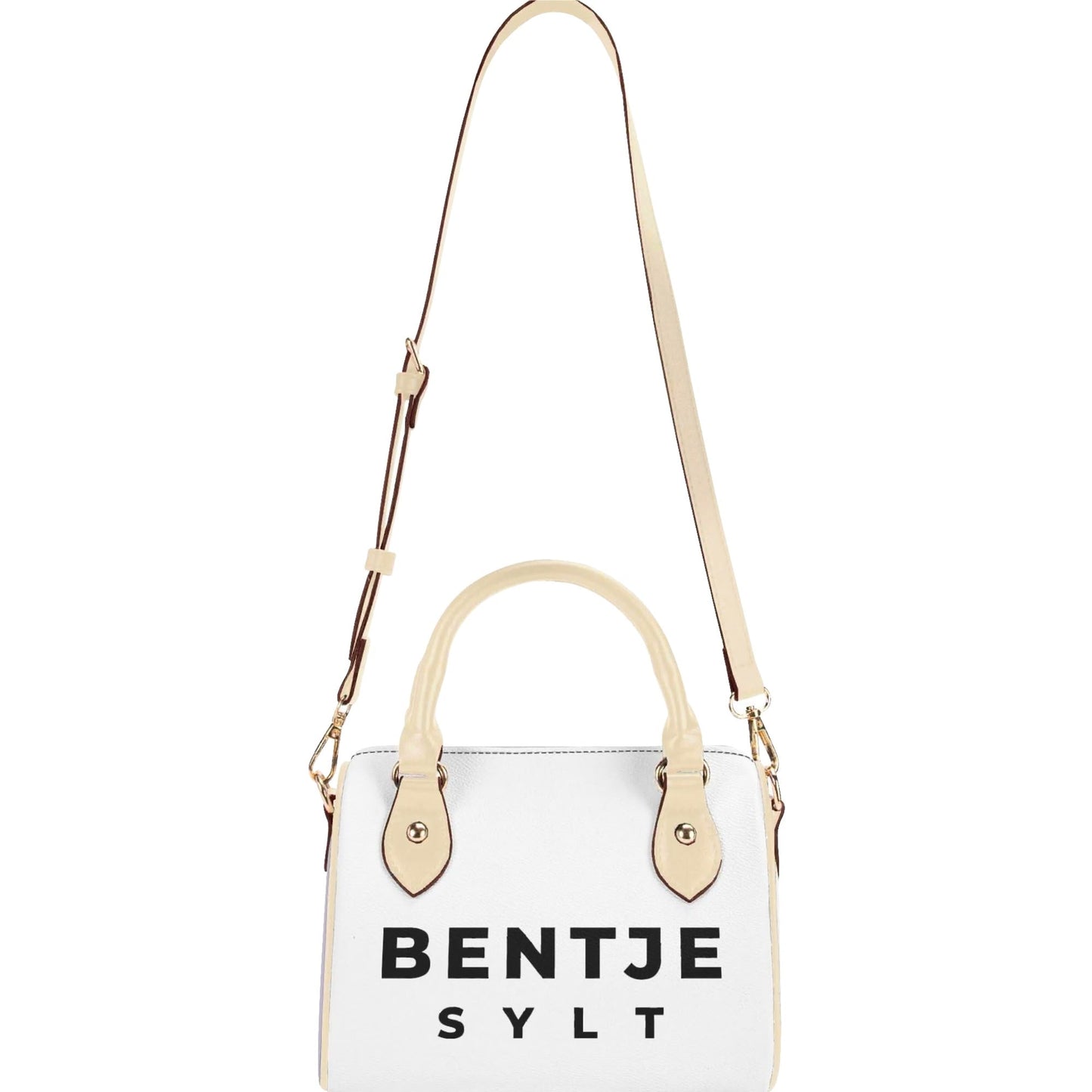 Stylische Bentje Sylt-Schultertasche für Damen - Kompakte 20x12x16 cm Handtasche in Beige oder Schwarz - VEGAN