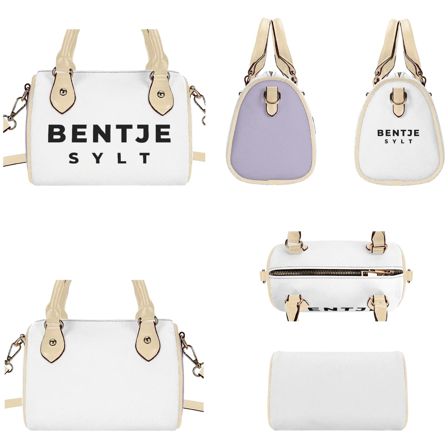 Stylische Bentje Sylt-Schultertasche für Damen - Kompakte 20x12x16 cm Handtasche in Beige oder Schwarz - VEGAN