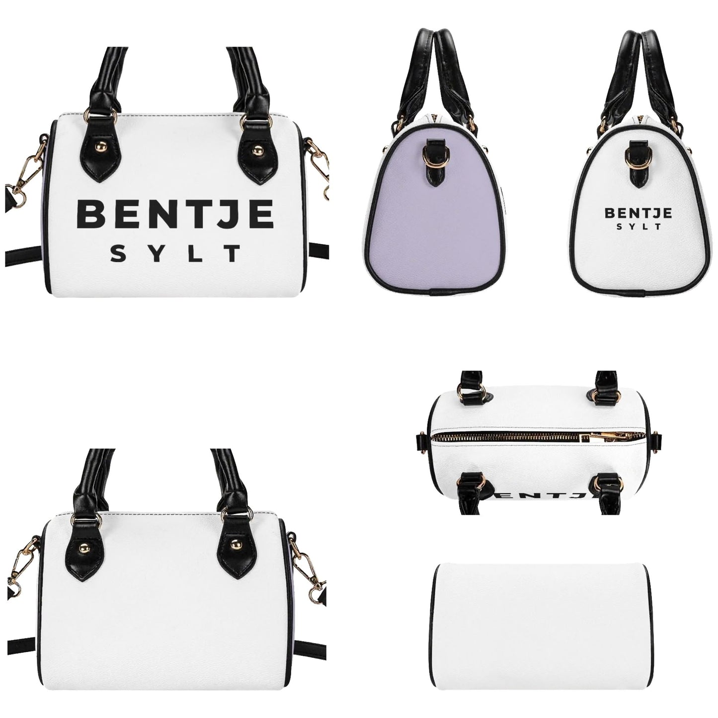 Stylische Bentje Sylt-Schultertasche für Damen - Kompakte 20x12x16 cm Handtasche in Beige oder Schwarz - VEGAN