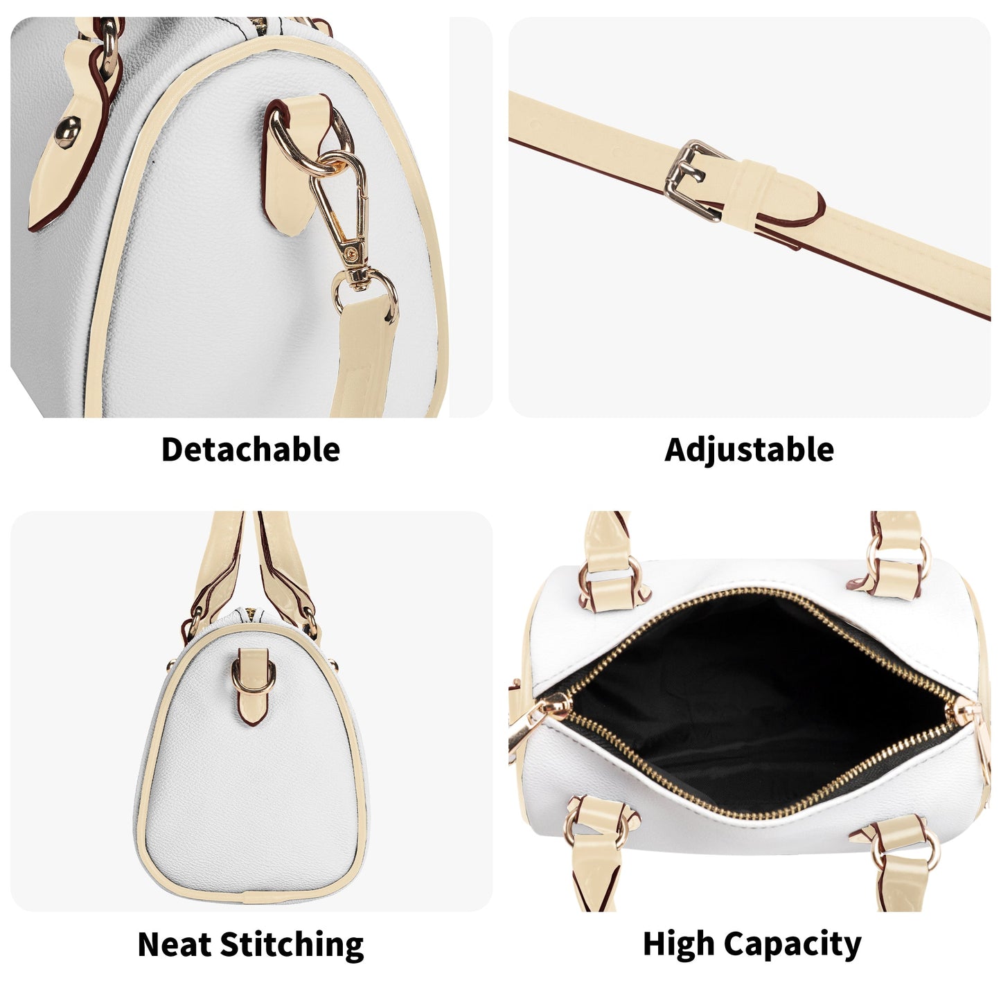 Stylische Bentje Sylt-Schultertasche für Damen - Kompakte 20x12x16 cm Handtasche in Beige oder Schwarz - VEGAN