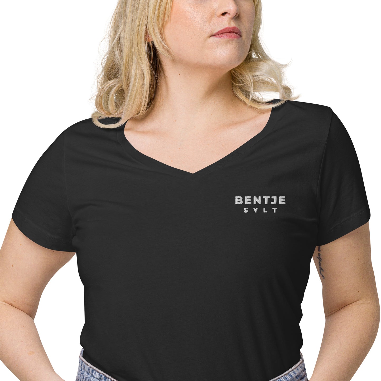 Bentje Sylt Eng anliegendes Damen-T-Shirt aus Bio-Baumwolle.